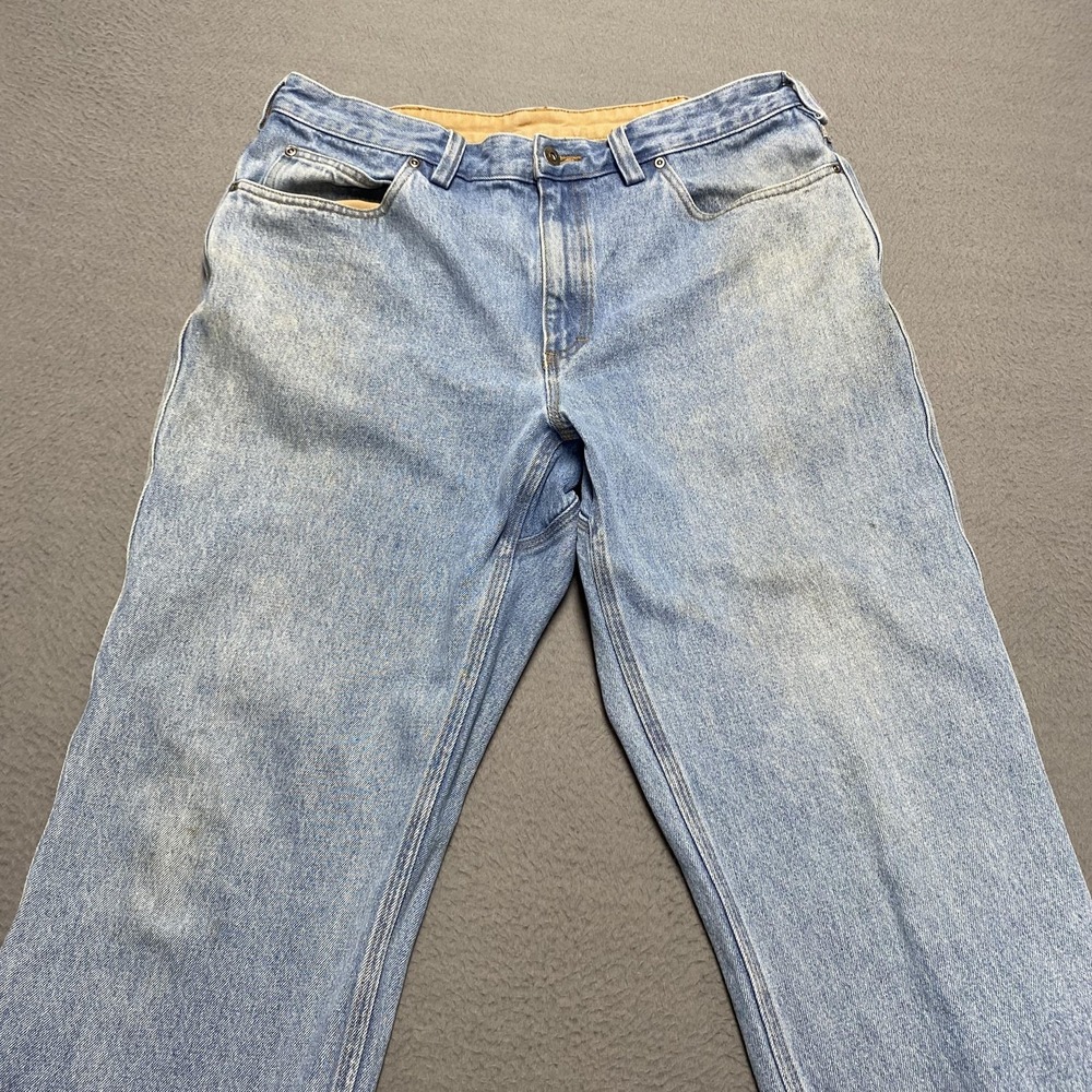 Duluth Trading Co Jeans Mens 36x30 Blue Relaxed Straight Denim Light Wash Pants - Picture 3 of 12